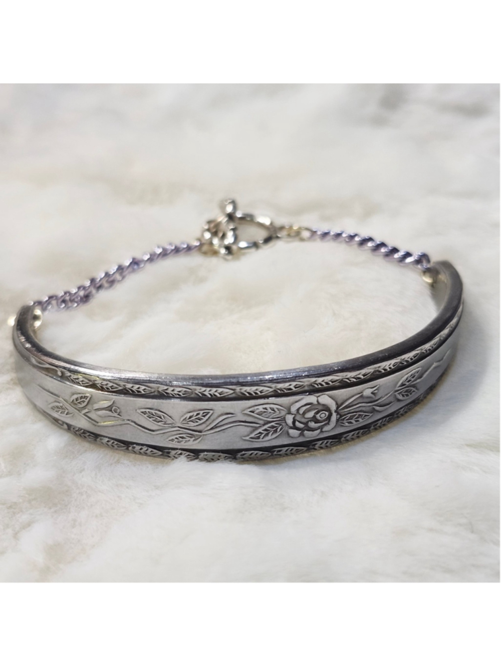 Floral Rose bracelet Spoon Handle Floral jewelry